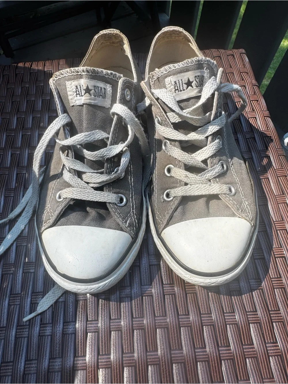 Converse Chuck Taylor All Star Kids Low Top Sneakers Youth Size 3 Gray and White